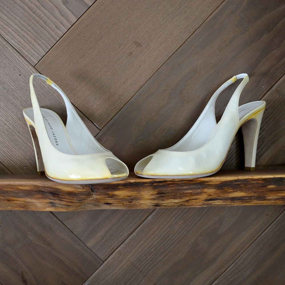 Marc Patent Cream Sling Peep Toe